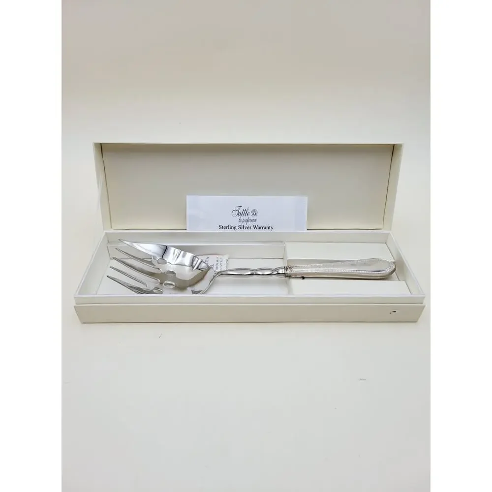 Tuttle Triumph Sterling Silver Serving Fork Modern Neiman Marcus ORIGINAL BOX